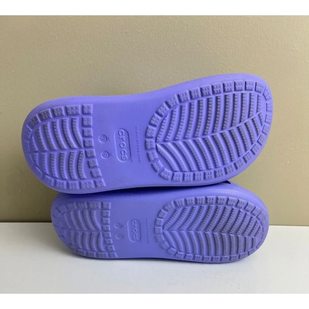 Crocs Classic Crush Violet Purple  Platform Clog Womens 9 Mens 7 Slip On Chunky - Picture 5 of 7